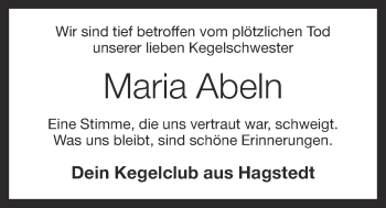 Anzeige von Maria Abeln von OM-Medien